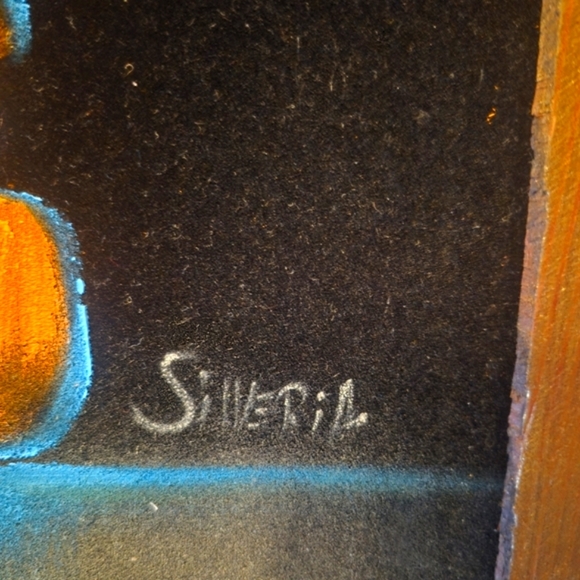 Vtg Black Velvet Boy & Girl-Childern Praying Paintings Pair Mexico Signed 24"x20 - Picture 5 of 12